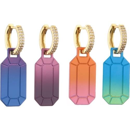 HECHENG,1 piece,Geometric Bottle Shape Charm Earrings,Cubic Zirconia Jewelry ,Fashion Cool Earring For Women