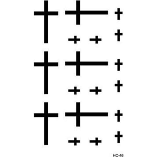 Shellhard Nen And Women Cute Removable Cross Waterproof Temporary Tattoo Sticker Body Arm Art Small Cross Tattoos Stickers