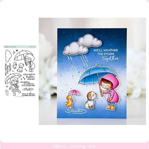 Rainy Day stamp and Cutting Dies for DIY Scrapbooking Photo Album Decorative Embossing Paper Card Crafts Die Cut 2019
