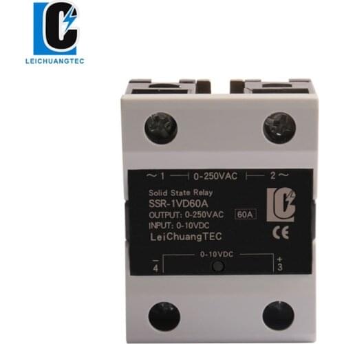 0-10v SSR 60A phase angle control solid state relay,SCR voltage regulator LeiChuang TEC new