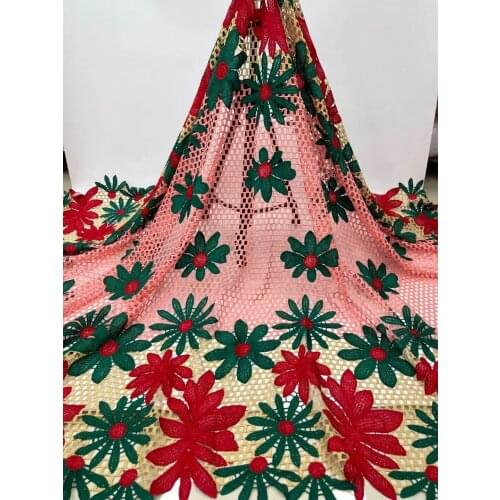 Tulle Lace African Lace Fabric S-6988812 Beautiful High Quality French Mesh Lace Fabrics 5 Yards For Wedding dress