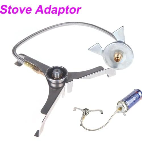 Outdoor Lightweight Camping Hiking Stainless steel Stove Adapter Lengthened Link Adaptor Nozzle Gas Bottle ISP
