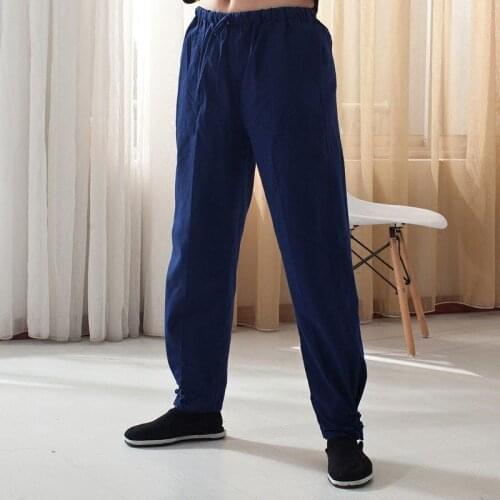 High-Grade 100% Cotton 7Colors Wing Chun Kung Fu Wushu Pants Martial Arts Trousers Tai Chi Bloomers Coffee/Blue/red/grey