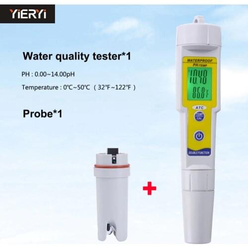 Yieryi PH-618 ATC PH Pen Water Quality Analyzer with Replaceable probe for Aquarium,Drinking Water,Aquiculture,Swimming Pool