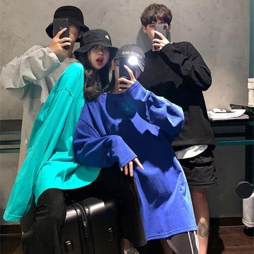 2021 Korean Solid Color Women Bottoming T Shirt Spring Autumn Long Sleeve O Neck Top Harajuku Casual Loose Female T-shirts Y441