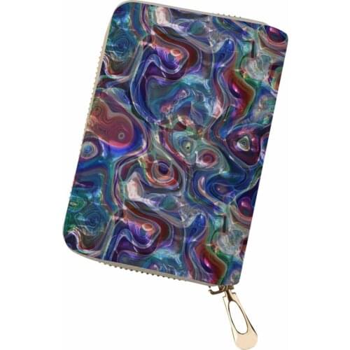 Noisydesigns Unisex Personality passport cover card holder purse paillette twinkle beautiful Printing PU Leather card wallet