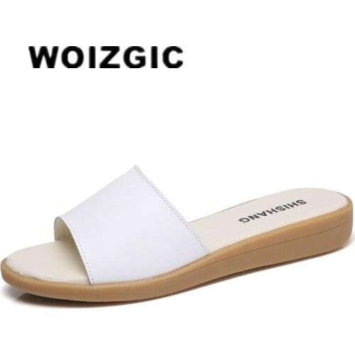 DONGNANFENG Womens Female Ladies Woman Genuine Leather Shoes Sandals Slipper Outdoor Slip On Summer Cool Beach Casual YC-239