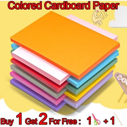 160g 100 Sheets In A4 Size Color Paper Cardboard Paper Multicolor Cardstock Craft Paper