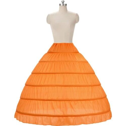 2021 High Quality Cheap White 6 Hoops Petticoats Plus Size Organza For Ball Gown Wedding Dresses Crinoline Underskirt In Stock