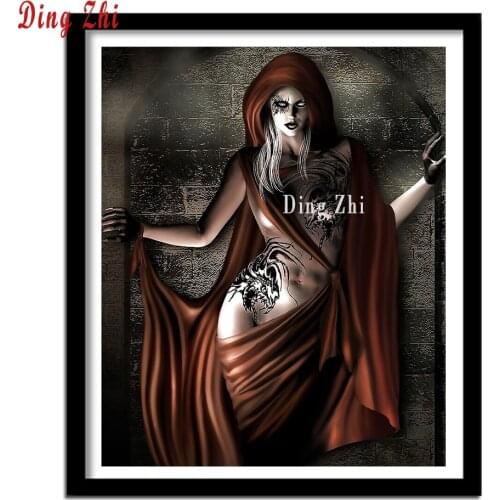 5D DIY Diamond Painting Sexy Vampire Woman Full Square Diamond Embroidered Tattoo Girl Mosaic Picture Nordic Gift Home Decor Art