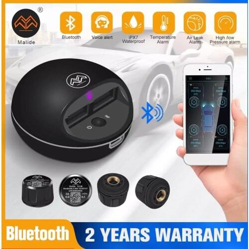 Tire Pressure Alarm Car 4PCS Sensor Tire Pressure Monitoring Mobile APP Auto TPMS Scan Pairing Voice Prompts Dual USB