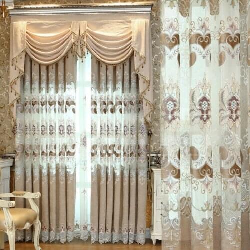 European Luxurious Sheer Curtain High Quality Fashion Thick Shade Curtains For Living room Bedroom Kitchen Window Drapes P245Y