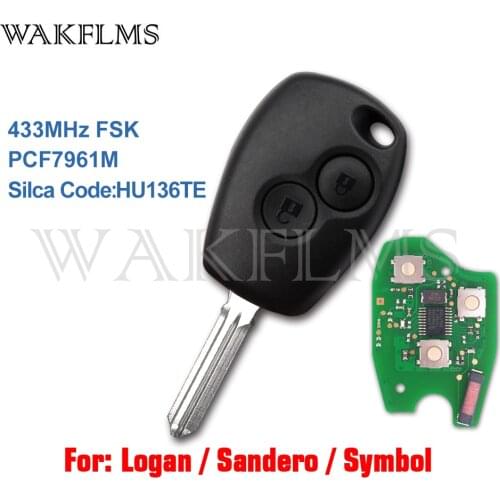 PCF7961M HU179 Remote Car Key Fob for Renault Trafic Sandero Logan Symbol Dacia Duster Logan Sandero 2012 2013 2014 2015 2016