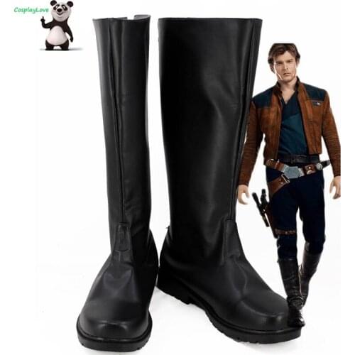 Han Solo Black Cosplay Shoes Boots Newest Custom Made For Hallowee Christmas CosplayLove