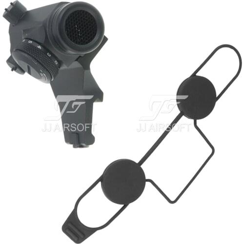 JJ Airsoft Micro 1x24 Red Dot with Killflash / Kill Flash, 45 Degree Offset Mount (Black/Tan)