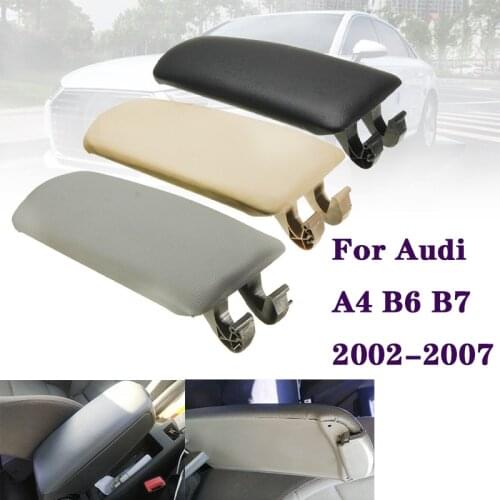 For Audi A4 B6 B7 2002-2007 Leather Car Center Console Armrest Cover Arm Rest Storage Box Lid Cover