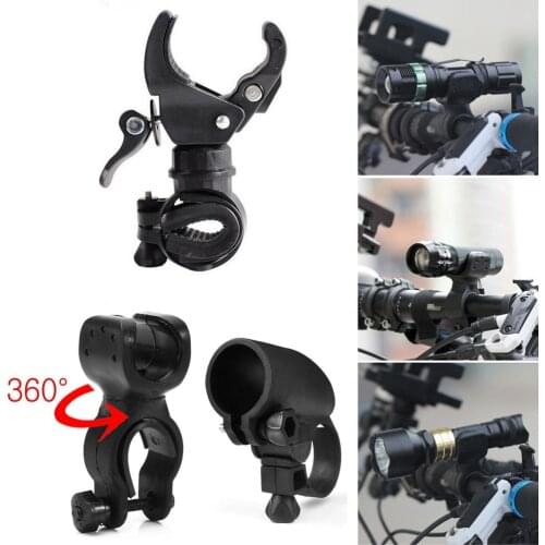 New upgrade 360 Swivel Bike LED Flashlight Mount Bracket Flash Torch Holder Front Light Clip Clamp Lantern Bicycle Accessories