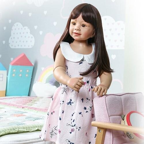 87cm big Reborn Baby Doll Full Body Silicone inteiro Boneca Reborn Toddler Toys clothing model 2 years old real baby girl dolls