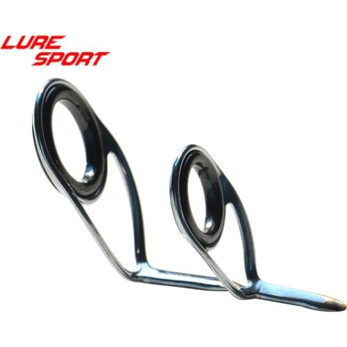 LureSport 20 pcs KT 3/4/5/6/8/10 KL 12/16/20/25 guides Silver Frame Black Ring Rod Building component Repair DIY Accessory