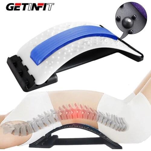 Getinfit Back Magnet Massage Stretcher Equipment Fitness Stretch Relax Stretcher Lumbar Support Spine Pain Relief