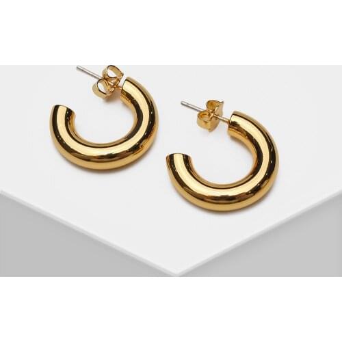 Amorita G16 Irregular metal half hoop earrings