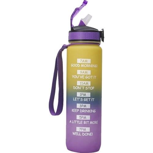 Motivational Fitness Sports Tritan Water Bottle BPA Free Leak Proof Water Jug For Gym Office Home Outdoor Sports