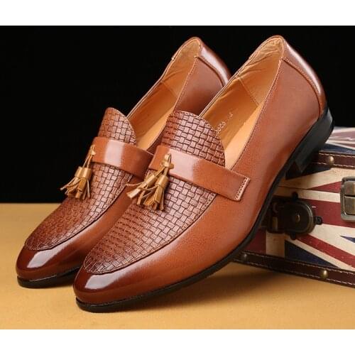 Men Oxfords Genuine Leather Mens Casual Shoes Luxury Brand Mens Loafers Moccasins Business Formal Dress Shoes Plus Size 39-45