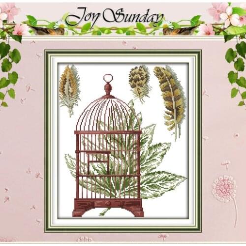 Feather And Cage Patterns Counted Cross Stitch 11CT 14CT Cross Stitch Set Wholesale Cross-stitch Kit Embroidery Needlework