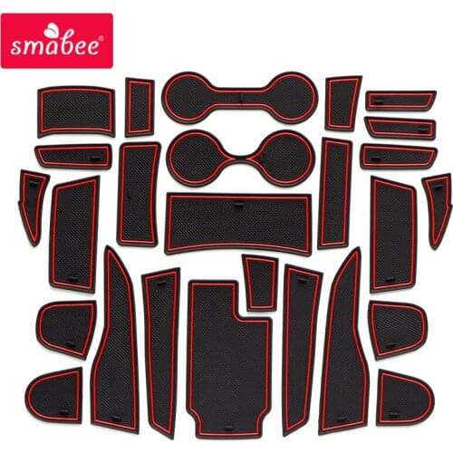 Smabee Anti-Slip Gate Slot Cup Mat for Chevrolet Colorado GMC Canyon 2015-2021 Non-Slip Pad Accessories Internal Slot Mat