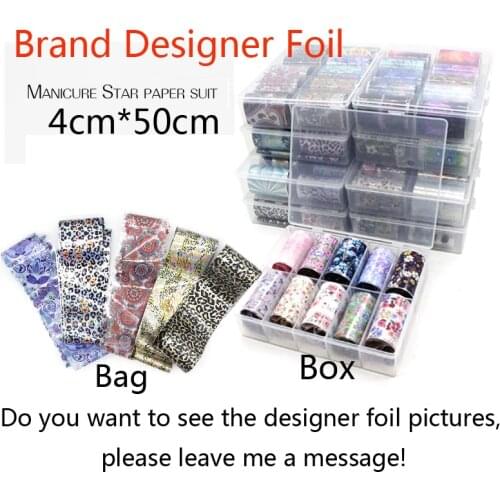 4CMx50CM New Luxury Brand Nail Art Foil Decoration Repair Designer Nail Art Sticker DIY Applique Aluminum Foil Applique Set