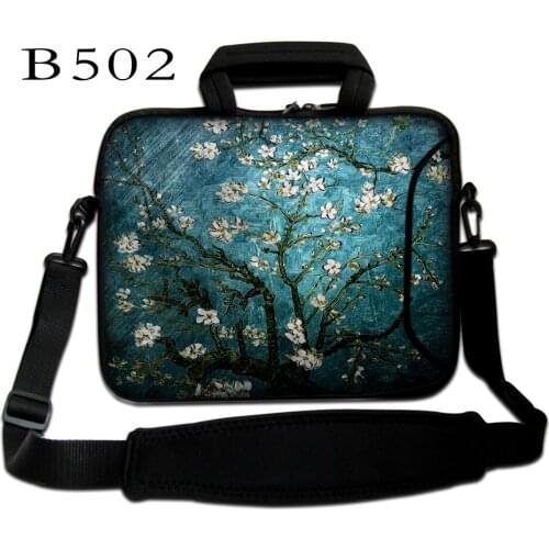 Blue Prunus Laptop Bag 13 14 15 15.6 Inch For Macbook Air Pro Notebook Computer Case Dell Sleeve Women Men Shoulder Handbag