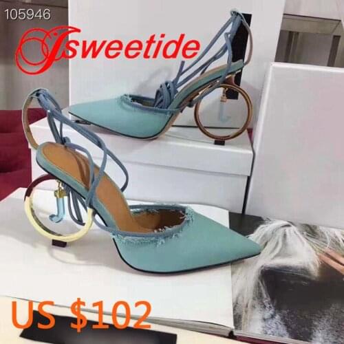 Summer Wild high heel Canvas fabric Sexy High Heel Sandals Top quality Fashionable Strange Fretwork heel Womens Sandals