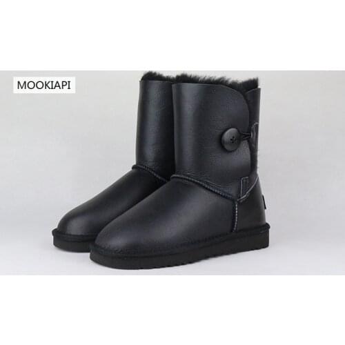 2019 European high-quality snow boots, real sheepskin, 100%natural wool, womens boots, free delivery 3 colors