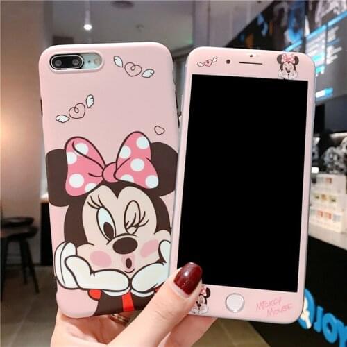Disney 2021 Mickey Cartoon Silicone Phone Case Soft Screen Protector & Case For iPhone 117 8 Plus X XR XS 11 Pro Cover