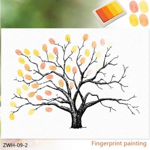 Wedding Thumbprint Tree Finger Painting Wedding Signature Guest Book Party Favor Gift - 30x40cm