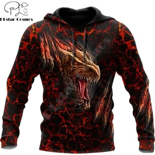 Lava Dragon Pattern 3D All Over Printed Autumn Men Hoodies Unisex Casual Pullovers Zip Hoodie Streetwear sudadera hombre DW628