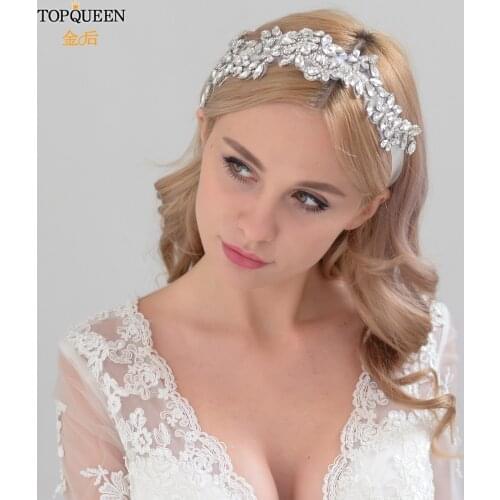 TOPQUEEN H283 Classical Bridal Wedding band hairdress with rhinestone and diamond Hairband Bride High Quality Hair Accessories
