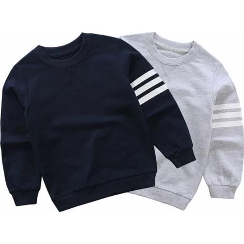 Spring Causal Solid Tops Childrens Wear Long-sleeved Round Neck Pullover Baby Boys Sweater Clothing Sweatshirt Clothes
