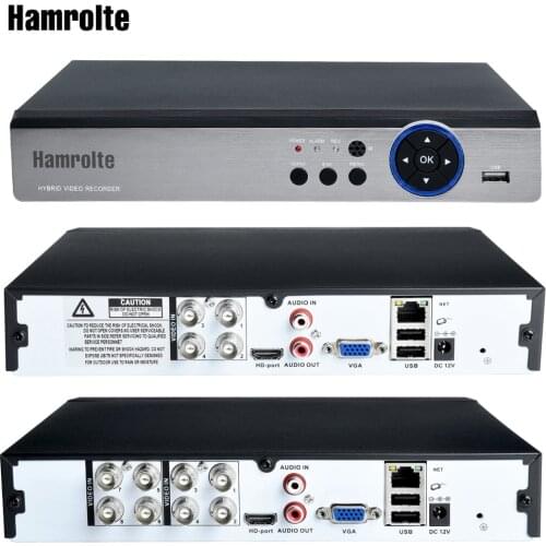 Hamrolte CCTV DVR 4CH/8CH 5MP AHD TVI CVI Analog 5IN1 Hybrid Video Recorder For 5MP/4MP AHD Camera Motion Detection IE Cloud P2P