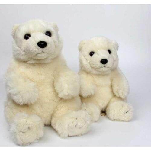 High quality Simulation Polar Bear Plush Toy Animal teddy Bear Real Life Plush Stuffed Doll Birthday children Kids Girls Gifts