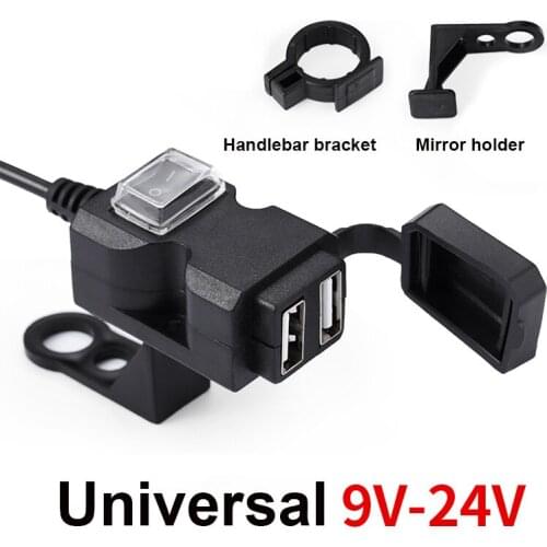 FOR Bajaj Dominar 400 2017 2018 SUZUKI V STROM 650 1000 Motorcycle USB Charger 12V Waterproof 5V 1A 2.1A Adapter Power Supply