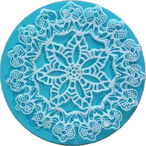 1Pcs Round Crown Shape Cake Silicone Mat Sugarcraft Fondant Cake Decorating Tools Kitchen Baking Silicone Lace Molds H682