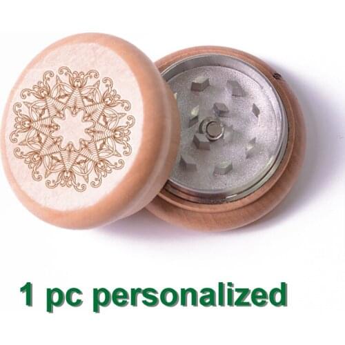 1pc Custom Wood Herb Grinder Carving Weed Engraved personalized Herbal Tobacco smoke Cigarette Accessories Gift to Dad MYQ04