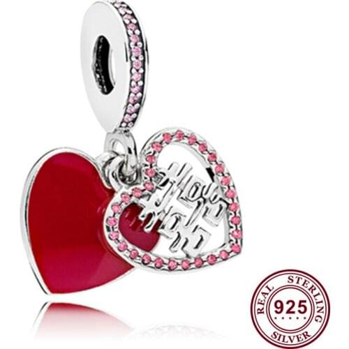 100% 925 Sterling Silver Charm Chinese Style Double Happiness Pendant Fit Pandora Women Bracelet & Necklace Diy Jewelry