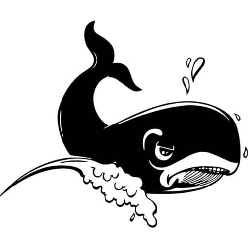 17.7CM*14.7CM Whale Cartoon Car Stickers Vinyl Decal Decoration Car Door Accessories