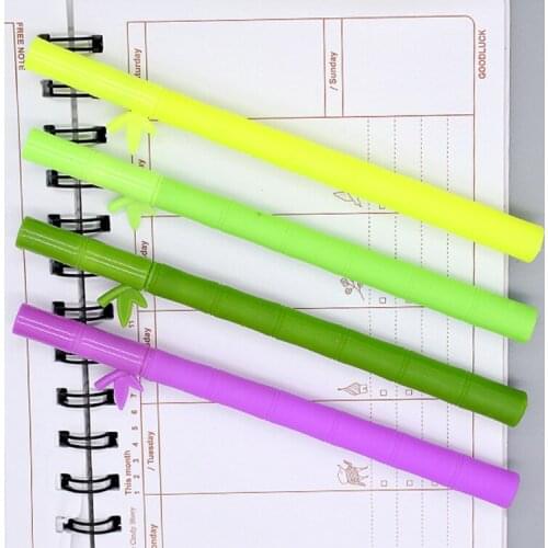 24 pcs Personality creative bamboo styling Soft gel pen office stationery signature pen wholesale kawaii pens