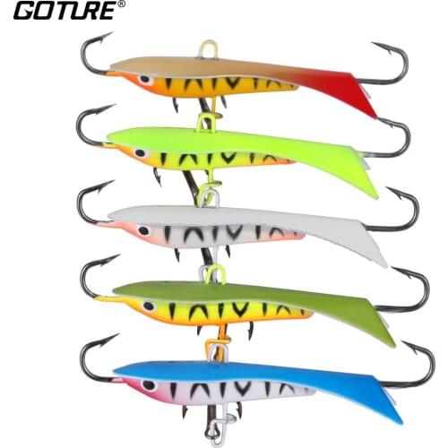 Goture 5pcs 5.8cm/9.1g Ice Jigs Winter Fishing Lure Fast Sinking Ice Bait Leurre Balancer Fish Lures Fishing Accessories