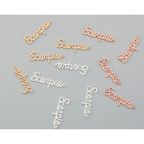 5 pieces of 30*10mm 3 colors metal copper letter connector charm suitable for jewelry bracelets and necklaces