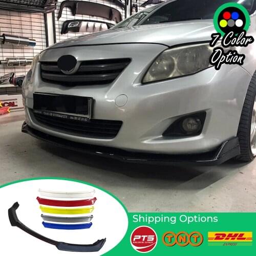 For Toyota Corolla 2009 2014 Accessories Car Front Bumper Lip 3 pcs Black Splitter Diffuser Lip Body Kit Spoiler Bumpers