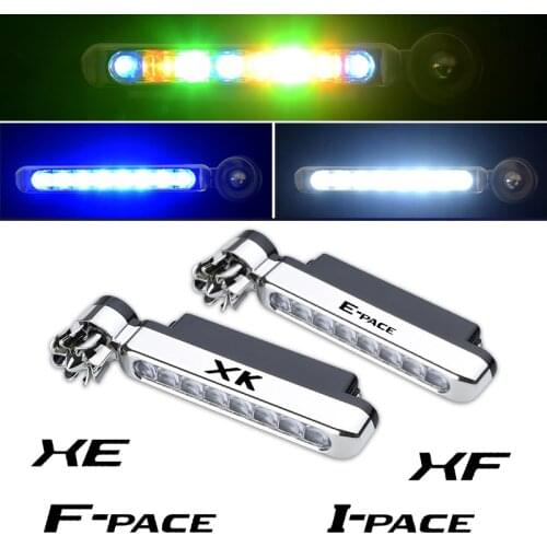 2PCS Wind Powered Car Running Lights 8LED Rotation Fan Daylight For Jaguar XK XJ XE XF F-PACE E-PACE I-PACE F-Type XFL XKR XJ8